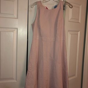 JCrew pink and white seersucker dress